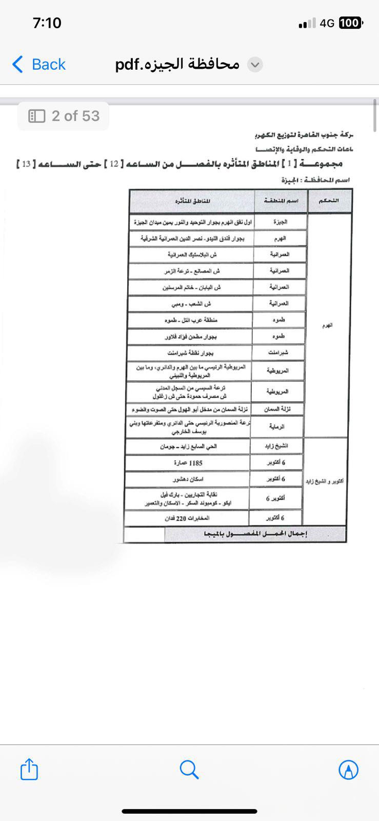 جدول قطع الكهرباء (7)