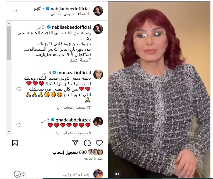 نبيلة عبد على انستجرام