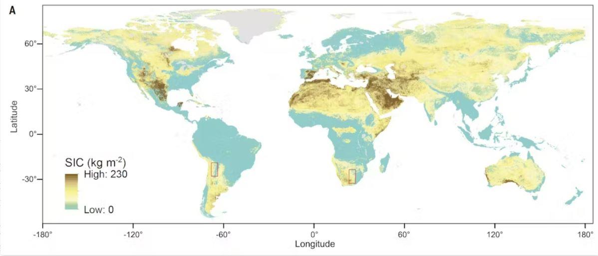 خريطة تكشف مناطق الكربون المختفي في التربة