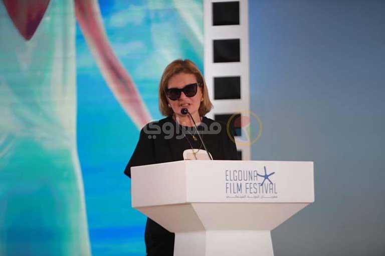 يسرا من مؤتمر الجونة السينمائي