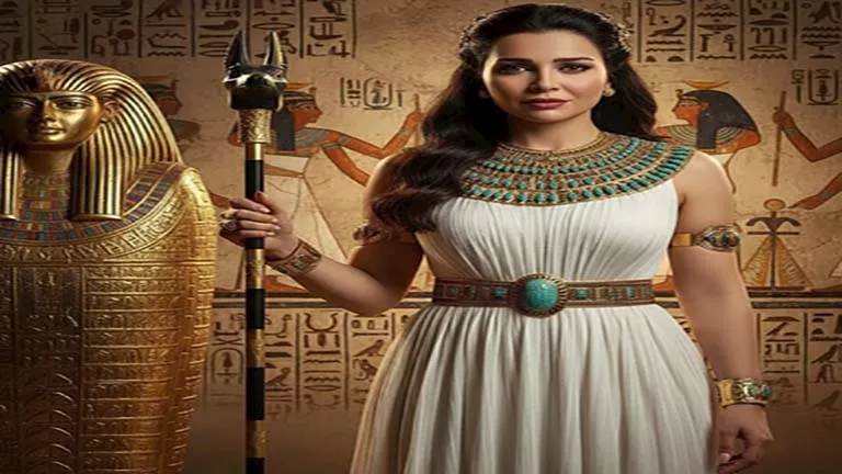 مي عز الدين بالزي الفرعوني