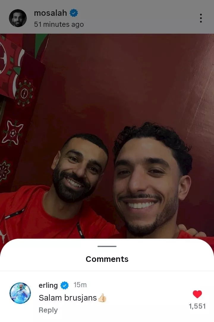 مرموش وصلاح وتعليق هالاند
