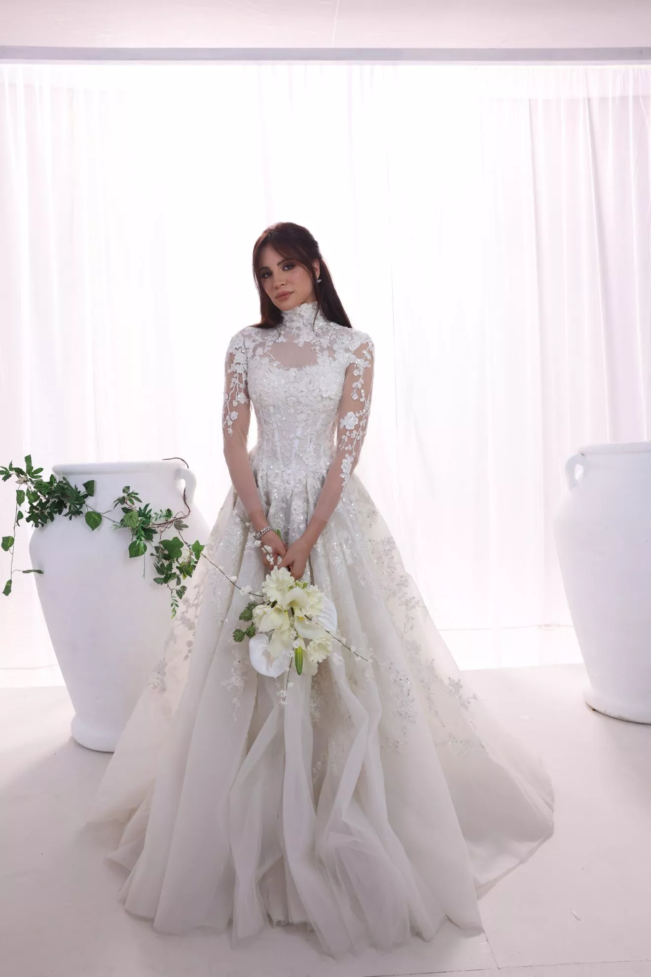 امال ماهر بفستان زفاف