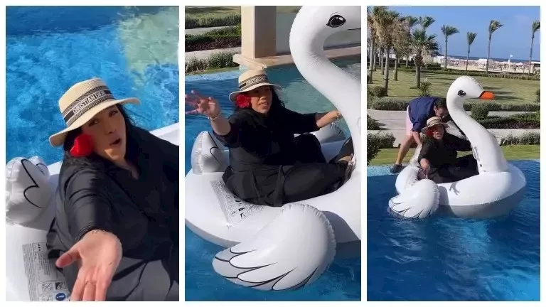 شيماء سيف تثير ضحك نجمات الفن بفيديو كوميدي من الساحل