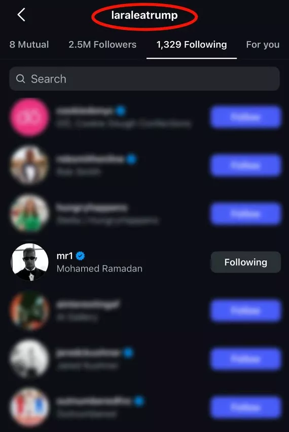 لارا ترامب تصبح من متابعين حساب محمد رمضان