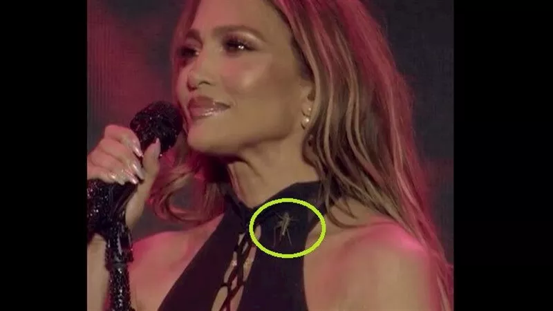 جنيفر لوبيز تفاجأ بـ صرصور يزحف على جسدها في حفلها بكازاخستان