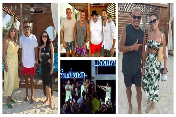 20 صورة لـ نجوم الفن مع عمرو دياب في الساحل الشمالي