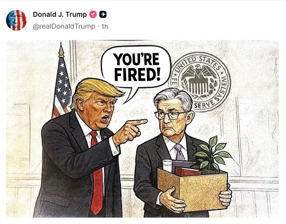 ترامب وجيروم باول- كاريكاتير