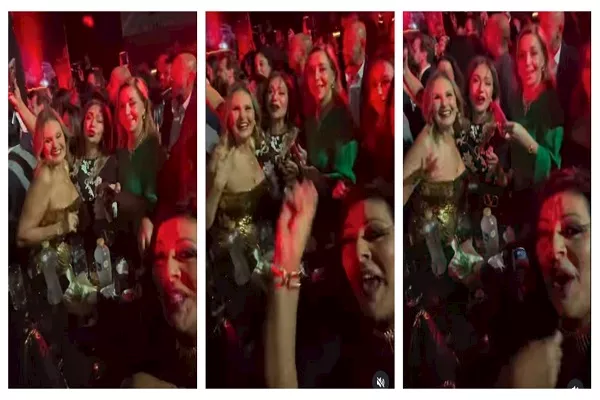 هالة صدقي ترقص مع ليلى علوي ويسرا في حفل عمرو دياب بالأهرامات