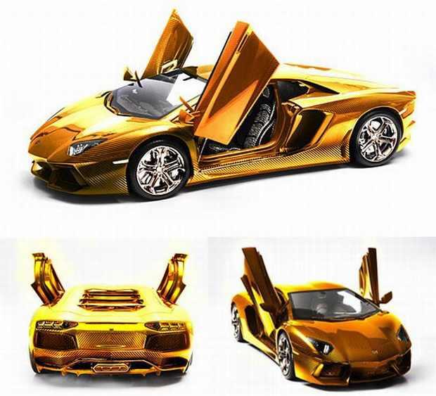 Golden-Lamborghini-Aventador-Model-Car-2