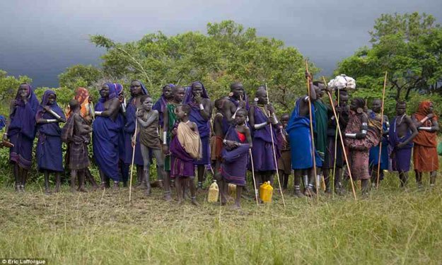 بالصور- طقوس ''الدونجا'' في اثيوبيا..قتال بالرماح وشرب دماء البقر الطازجة