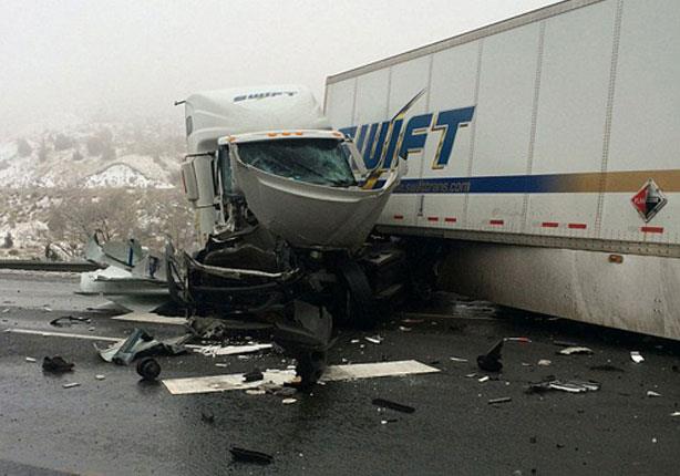 حادث ضخم على  الطريق السريع في ولاية أوريجون (5)