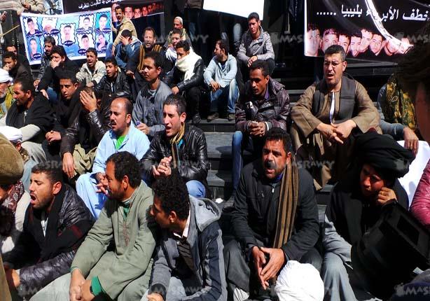 وقفة احتجاجية لأهالي الأقباط المختطفين في ليبيا                                                                                                                                                         