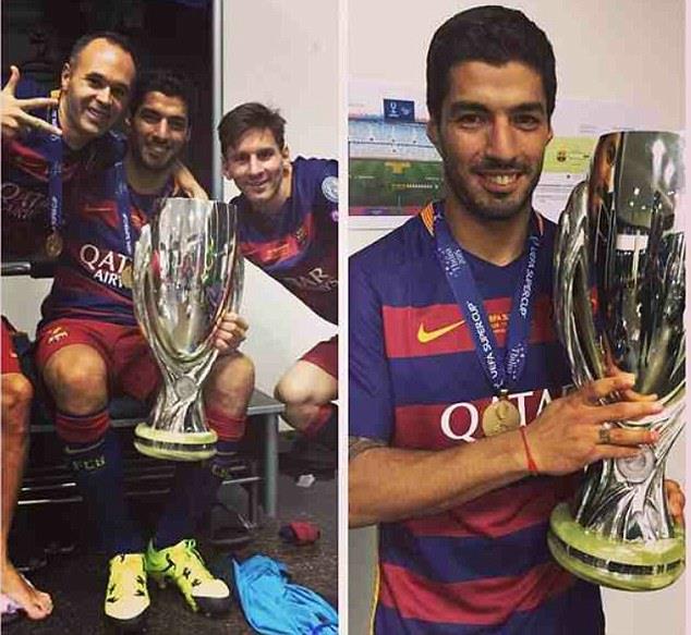 احتفالات لاعبي برشلونة بسوبر أوروبا (1)                                                                                                                                                                 