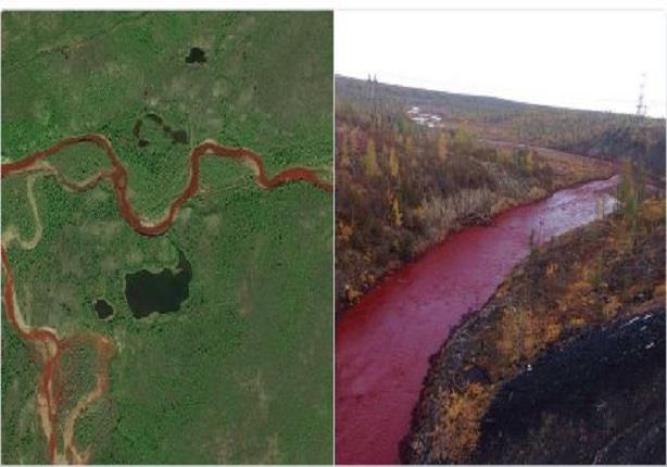 نهر روسي يتحول للون الدماء (1)                                                                                                                                                                          