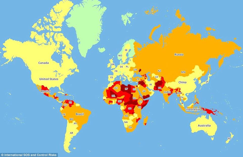 دول العالم الأكثر والأقل خطورة على المسافرين                                                                                                                                                            