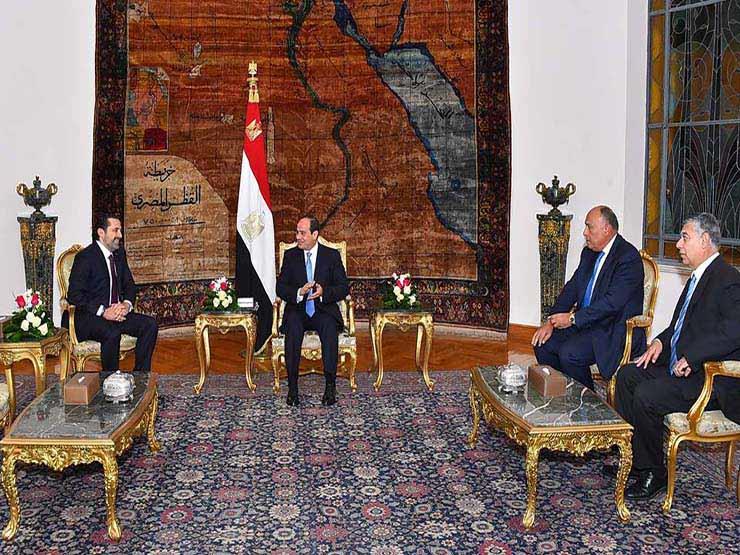 الرئيس عبد الفتاح السيسي وسعد الحريري رئيس الوزراء اللبناني (1)                                                                                                                                         