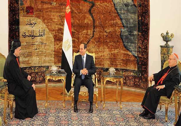 السيسي يلتقي الكاردينال اللبناني والبطريرك العراقي  (1)                                                                                                                                                 