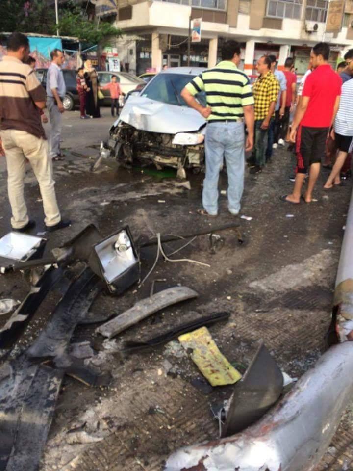 إصابة شخص إثر تصادم سيارة بعمود إنارة في بورسعيد                                                                                                                                                        