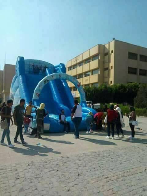 ألعاب ترفيهية في استقبال طلاب الجامعة حلوان                                                                                                                                                             