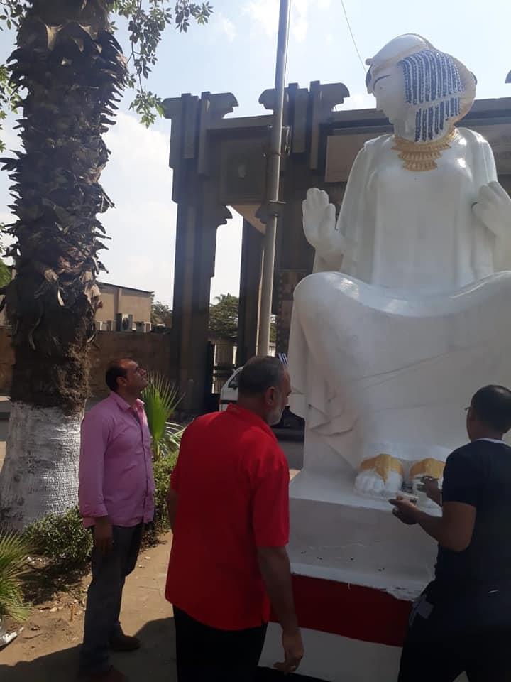 أعمال ترميم تمثال الفلاحة المصرية (1)                                                                                                                                                                   