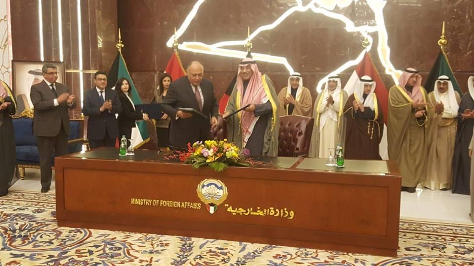 شكري يشهد توقيع اتفاقات ومذكرات تفاهم مع الكويت (1)                                                                                                                                                     