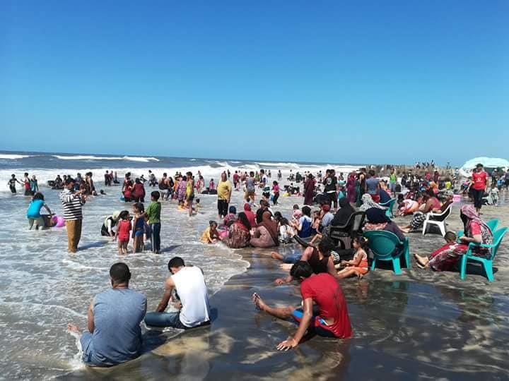 اقبال من المواطنين للاستحمام بشواطئ مصيف بلطيم                                                                                                                                                          