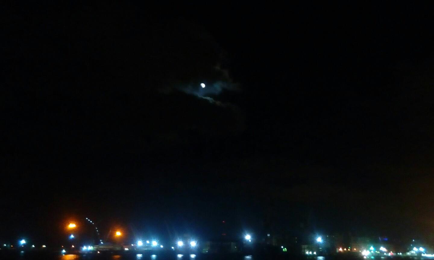 بدء الخسوف الجزئي للقمر في بورسعيد                                                                                                                                                                      