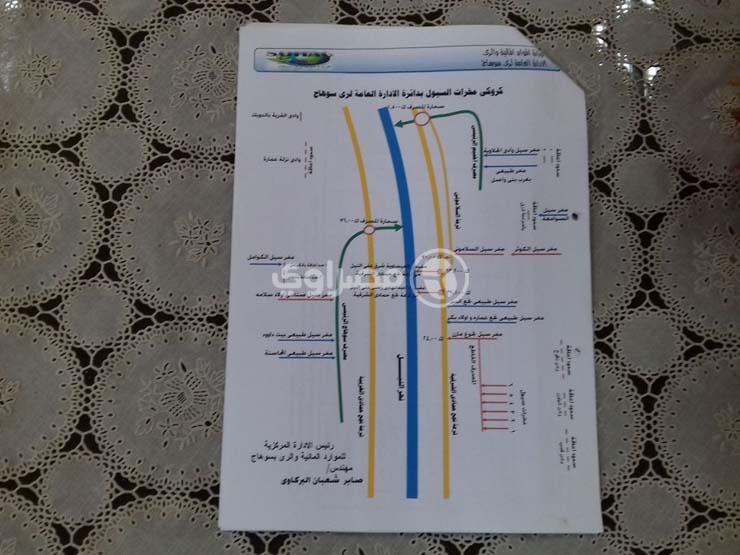 رسم كروكي لمخرات السيول بسوهاج                                                                                                                                                                          