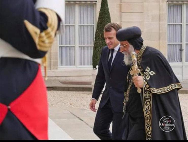 الرئيس الفرنسي يستقبل البابا تواضروس بقصر الإليزيه