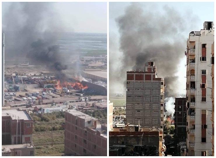 إخماد حريق في مصنع كارتون بالإسكندرية