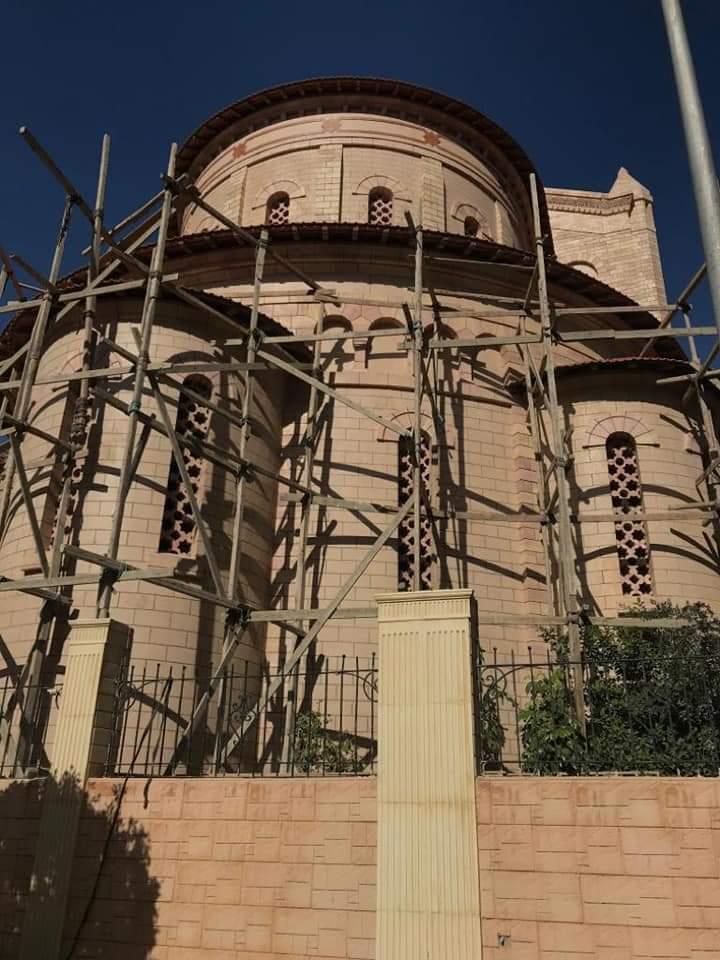 أعمال ترميم كنيسة الكاتدرال في بورسعيد