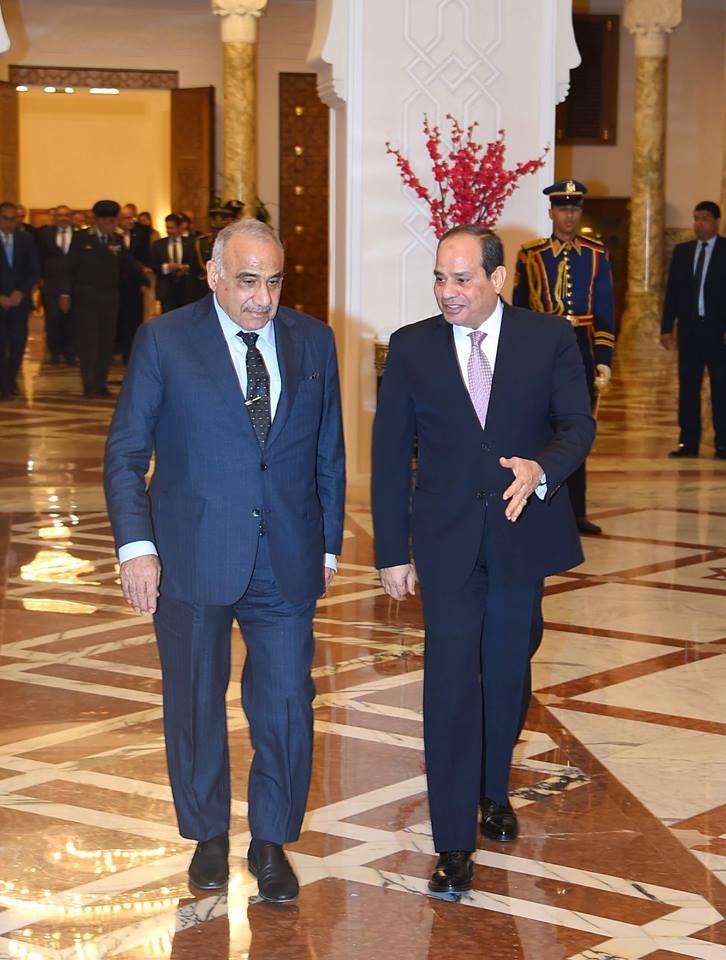 الرئيس عبدالفتاح السيسي ورئيس وزراء العراق عادل عبد المهد (1)