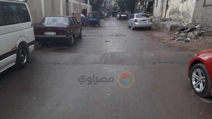 آثار الأمطار في شارع بكفر الشيخ