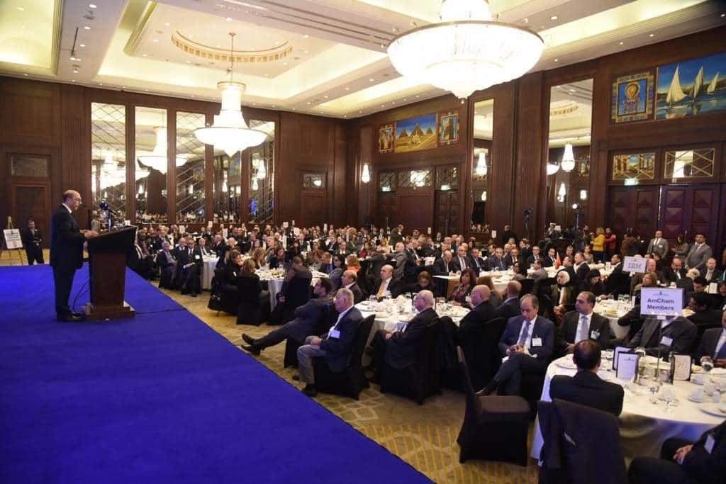 جوناثان كوهين، السفير الأمريكي بالقاهرة، خلال مؤتمر الغرفة الأمريكية