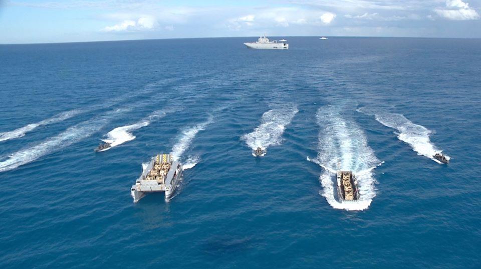 ما الأسلحة التي استخدمتها القوات البحرية اليوم في تدريب المتوسط