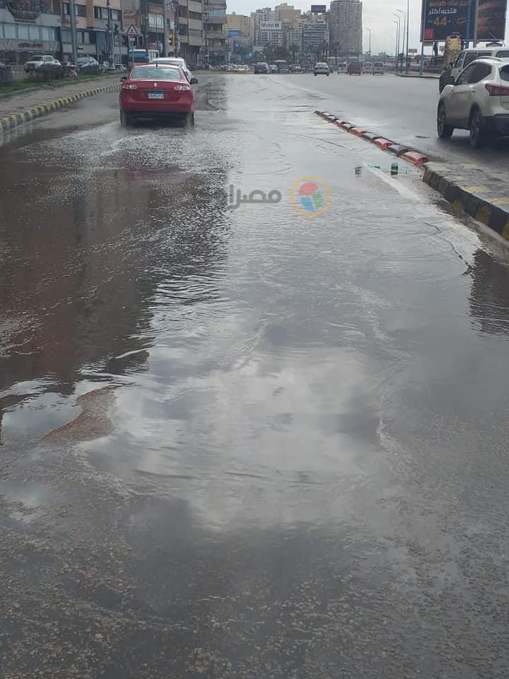 أمطار غزيرة على الإسكندرية لليوم الثاني