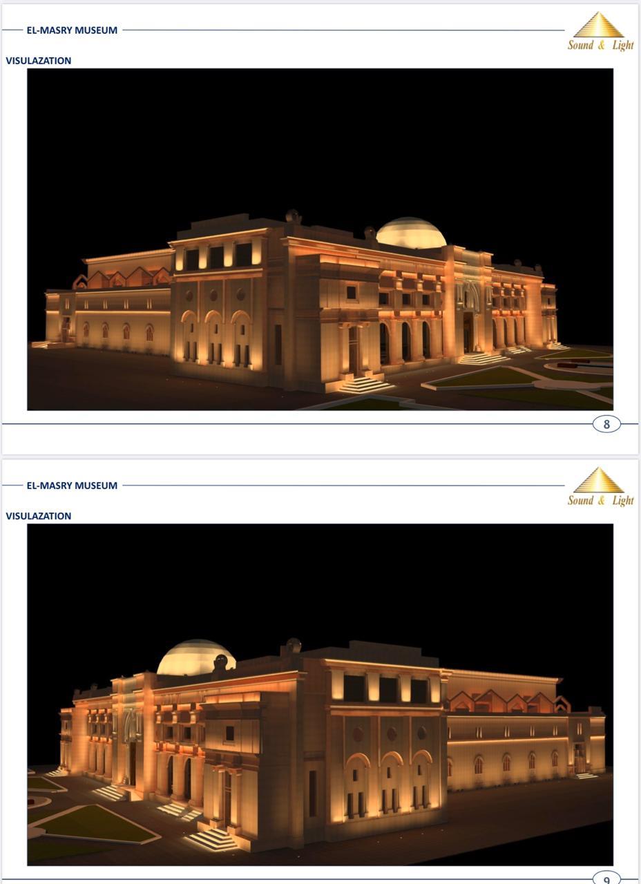إضاءة المتحف المصري وميدان التحرير
