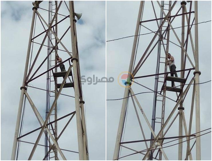 قهوجي يحاول الانتحار من أعلى برج كهرباء 