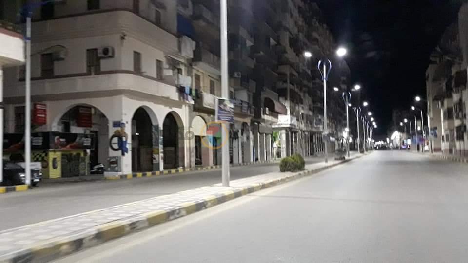 شوارع بورسعيد خلال حظر حركة المواطنين