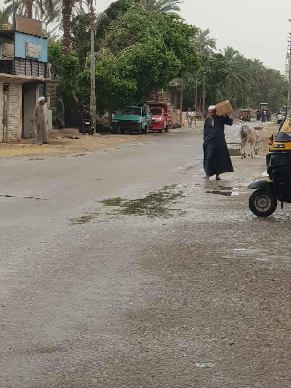 الأمطار فى شوارع ادفو