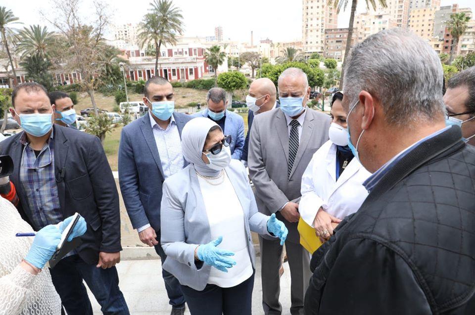 زيارة وزيرة الصحة لمستشفى حميات الإسكندرية