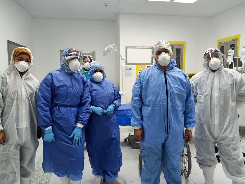 عملية ولادة قيصرية داخل مستشفى عزل كورونا