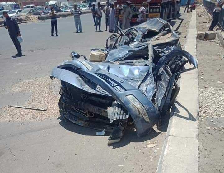 حادث أعلى الطريق الدائري للقادم من المعادي اتجاه المنيب