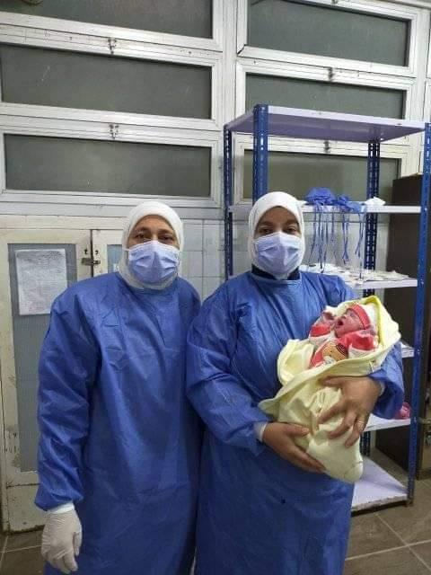 ولادة طفلة لمصابة بكورونا داخل مستشفى حجر كفر الدوار