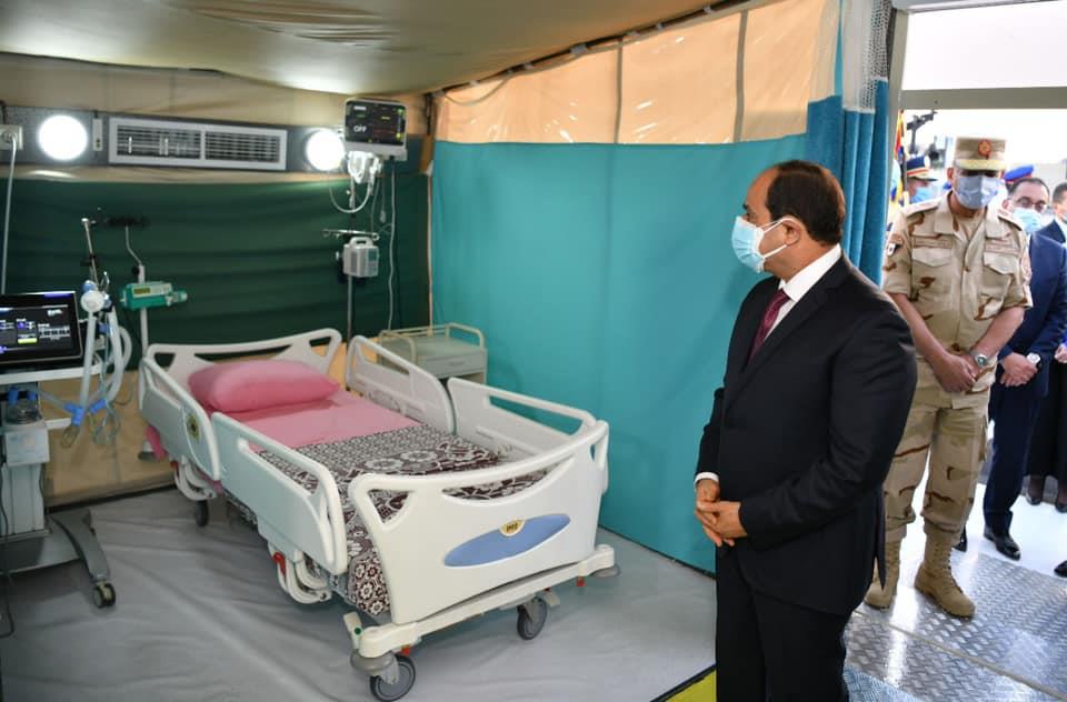 السيسي يتفقد تجهيزات القوات المسلحة للعزل الصحي
