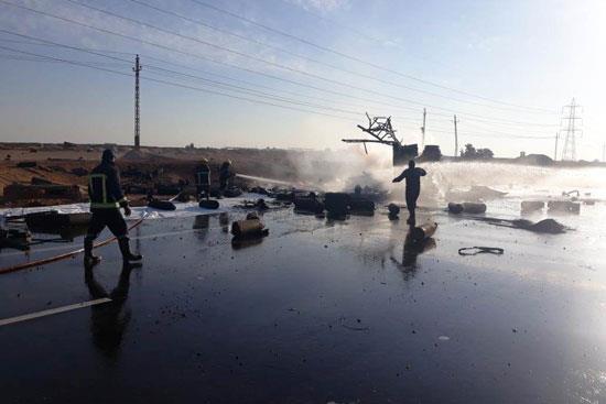 انفجار سيارة محملة بأسطوانات البوتاجاز بطريق الإسماعيلية- القاهرة