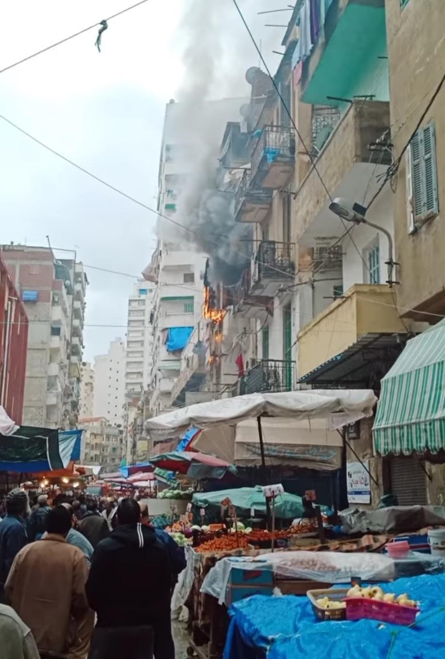 حريق بشقة سكنية في الإسكندرية 