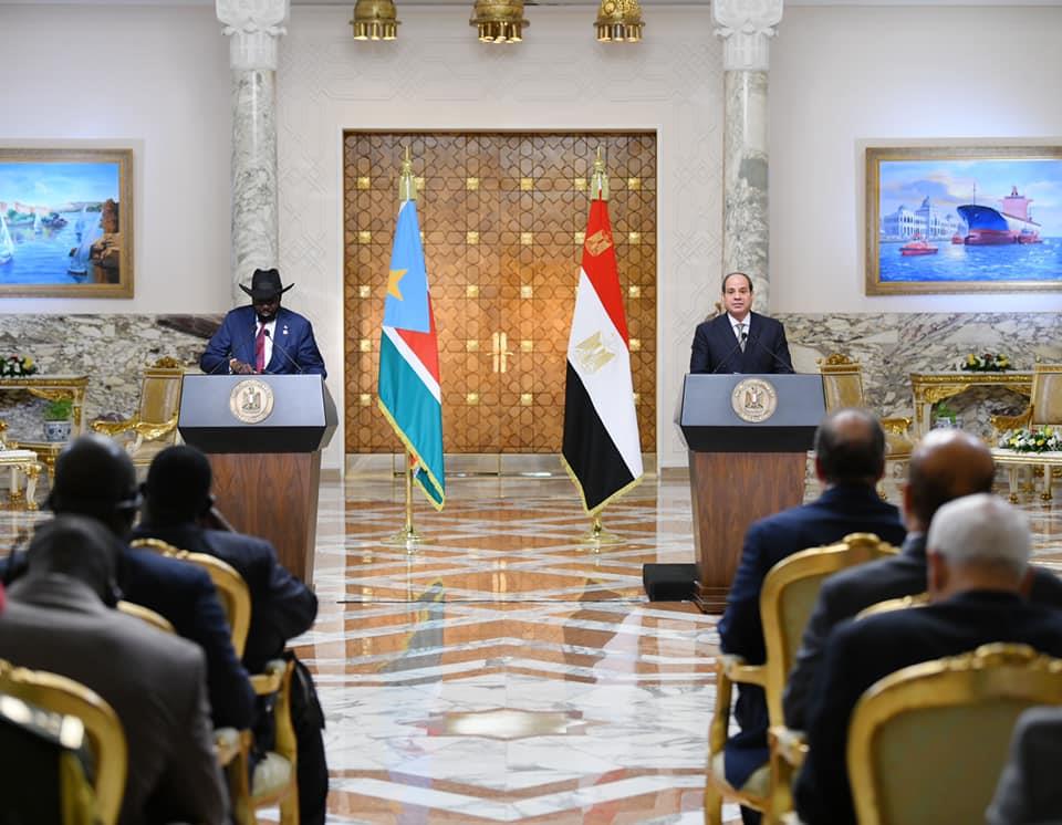 الرئيس السيسي مع نظيره الجنوب سوداني