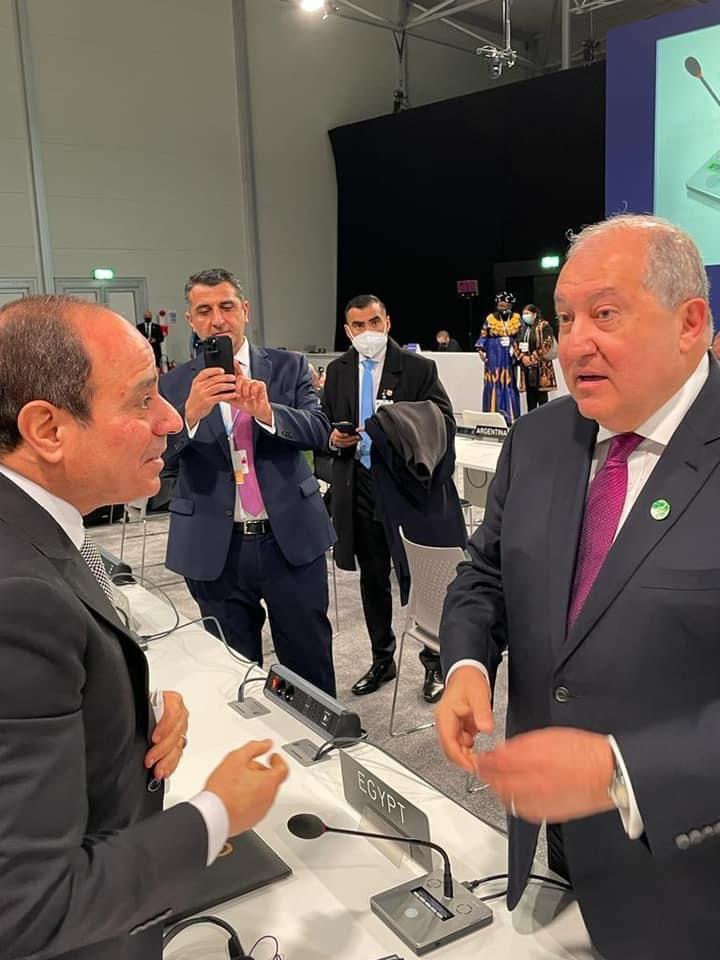 الرئيس السيسي يلتقى رئيس أرمينيا والشيخ صباح الخالد الصباح على هامش قمة المناخ الرئيس السيسي يلتقى رئيس أرمينيا والشيخ صباح الخالد الصباح على هامش قمة المناخ